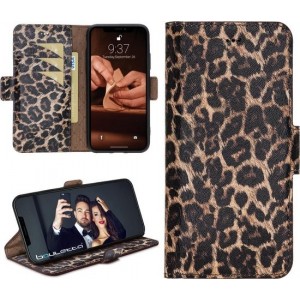 Bouletta Leather Apple iPhone Xs Wallet Case Smooth Leopard