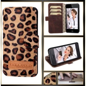 Bouletta Lederen iPhone 5(S) & SE Hoesje - BookCase - Leopard