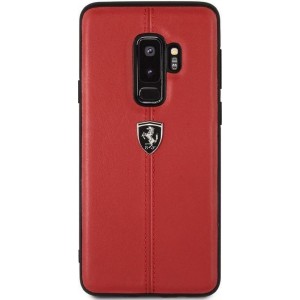 Ferrari Vertical Stripe Leather Hard Case - Samsung Galaxy S9 PLUS- Rood