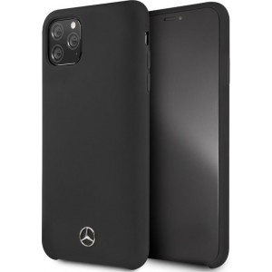 Mercedes-Benz Backcover hoesje Liquid geschikt voor Apple iPhone 11 Pro Max - Zwart - Microfiber - MEHCN65SILBK