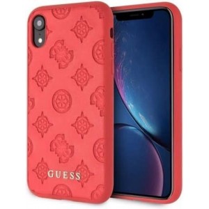 Guess backcover hoesje Debossed Apple iPhone X-Xs Rood - Hard Case