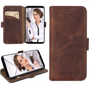 Bouletta - Samsung Galaxy S9 Plus Lederen BookCase (Antic Brown)