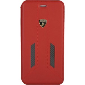 Lamborghini booktype hoesje D6 Serie Apple iPhone X-Xs Zwart - Genuine Leather - Echt leer