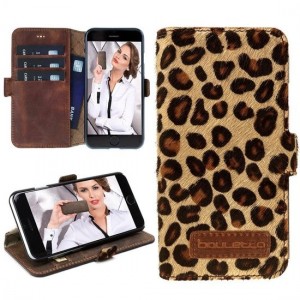 Bouletta - iPhone 6S cover - Lederen Book Case - Furry Leopard