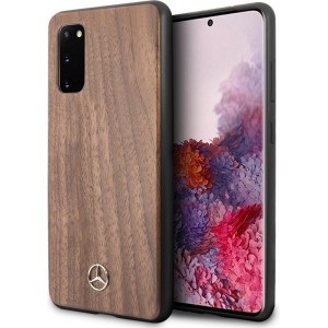 Mercedes-Benz - backcover hoes - Samsung Galaxy S20 - Walnut Wood + Lunso beschermfolie