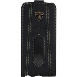 Lamborghini Leather/Carbon Flip Case iPhone 4/4S Black/Green