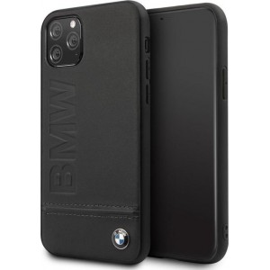 iPhone 11 Pro TPU Case hoesje - BMW - Effen Zwart - Leer