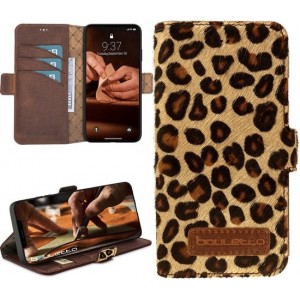 Bouletta - iPhone 12 - Lederen BookCase - Furry Leopard