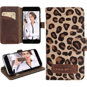 Bouletta Lederen Apple iPhone 7/8 Hoesje - BookCase - Furry Leopard