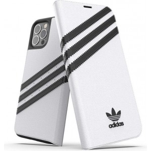 Adidas - iPhone 12 Hoesje - 3-Stripes Book Case Wit