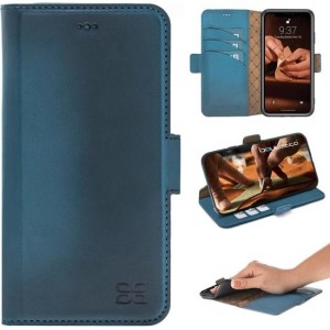 Bouletta - Echt leer Cover iPhone 11 - Book- WalletCase Midnight Blue