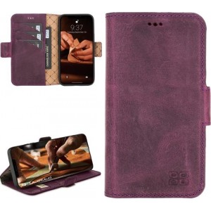 Bouletta - iPhone 12 Pro Max - Lederen BookCase - Antique Purple