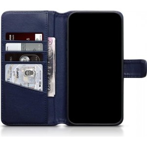Apple iPhone 12 Pro Max hoesje, MobyDefend luxe echt leren wallet bookcase, Blauw - Telefoonhoesje geschikt voor Apple iPhone 12