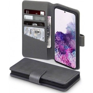 Samsung Galaxy S20 hoesje, MobyDefend luxe echt leren wallet bookcase, Grijs - Telefoonhoesje geschikt voor: Samsung Galaxy S20