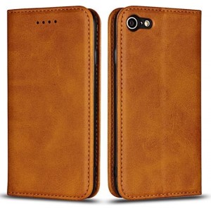 Casecentive Leren Wallet case - Portemonnee hoesje - iPhone 7 / 8 / SE 2020 tan