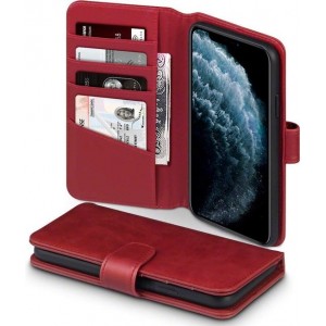 Apple iPhone 11 Pro hoesje, MobyDefend luxe echt leren bookcase, Rood - Telefoonhoesje geschikt voor: Apple iPhone 11 Pro