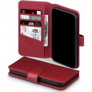 Apple iPhone 11 hoesje, MobyDefend luxe echt leren bookcase, Rood - Telefoonhoesje geschikt voor: Apple iPhone 11