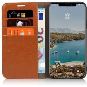 Casecentive Luxe Leren Wallet case - Portemonnee hoesje - iPhone 11 Pro tan