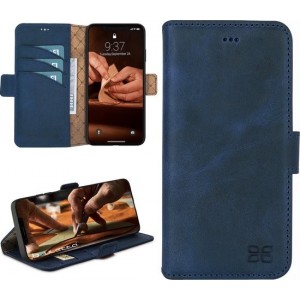 Bouletta - iPhone 12 - Lederen BookCase - Antic Blue