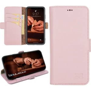 Bouletta - Echt leer Cover iPhone 11 leer Book- WalletCase Nude Pink