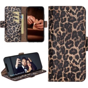 Bouletta Lederen Samsung Galaxy S10 Hoesje - BookCase - Leopard