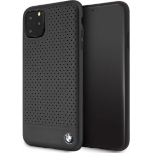 iPhone 11 Pro Max TPU Case hoesje - BMW - Effen Zwart - Leer