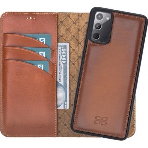 Bouletta leer Afneembare BookCase Samsung Galaxy Note 20 Burned Cognac