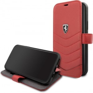 Original FERRARI beschermhoes - booktype - Bookcase -Apple iPhone 11 Pro - Echt leer - Rood