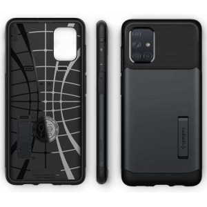 Hoesje Samsung Galaxy A71 - Spigen Slim Armor Case - Metaalkleurig