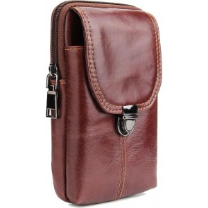 Mobigear Universele Luxe Smartphone Heup tas XXL Bruin