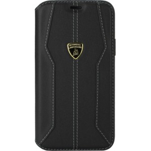 Lamborghini collection booktype cover voor de Apple iPhone 11 Pro Zwart Booktype hoesje Lambo Sport