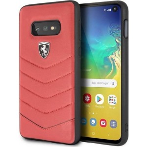 Ferrari Heritage Leather Hard Case - Samsung Galaxy S10e - Rood