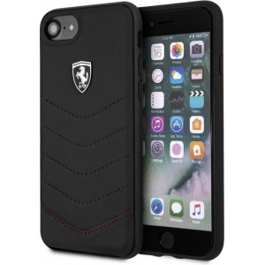 iPhone 8/7/6s/6 Backcase hoesje - Ferrari - Effen Zwart - Leer