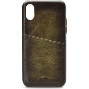 Senza Desire Leather Cover with Card Slot Apple iPhone X / Xs Burned Olive