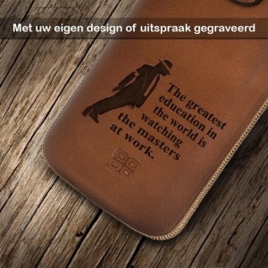 Bouletta iPhone Xs lederen Sleeve insteekhoesje met vakjes - Persoonlijk gegraveerd met eigen ontwerp of tekst