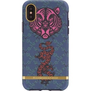 Richmond & Finch Tiger & Dragon - Gold details for iPhone X blue