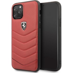 iPhone 11 Pro Backcase hoesje - Ferrari - Effen Rood - Leer