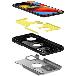 Hoesje Apple iPhone 11 Pro Max - Spigen Tough Armor Case - Satijn/Zilver