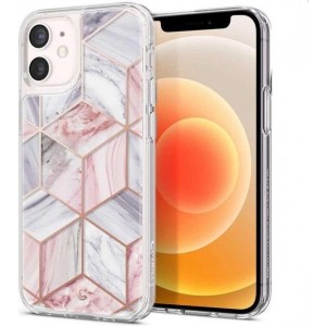 Spigen Cyrill Cecile Crystal Apple iPhone 12 Mini Hoesje - Pink Marble