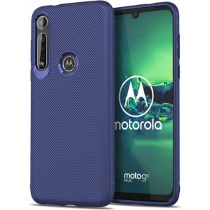 Texture TPU Motorola Moto G8 Plus Case - Navy