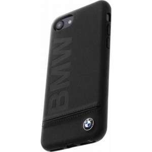 BMW Zwart Logo Leather Hard Case iPhone 8 / 7